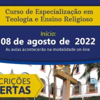 Abertas as inscrições para a especialização em Teologia e Ensino Religioso