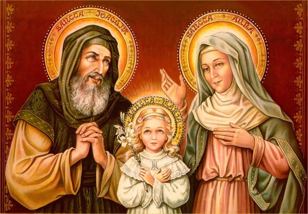 Hoje a Igreja celebra São Joaquim e Sant'Ana, pais de Nossa Senhora
