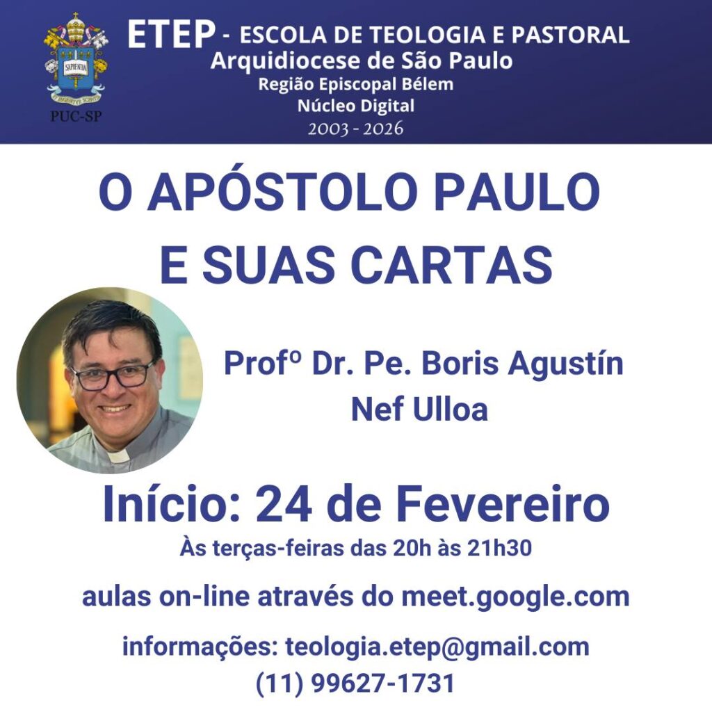 Escola de Teologia e Pastoral da Região Belém abre inscrições para curso sobre São Paulo Apóstolo