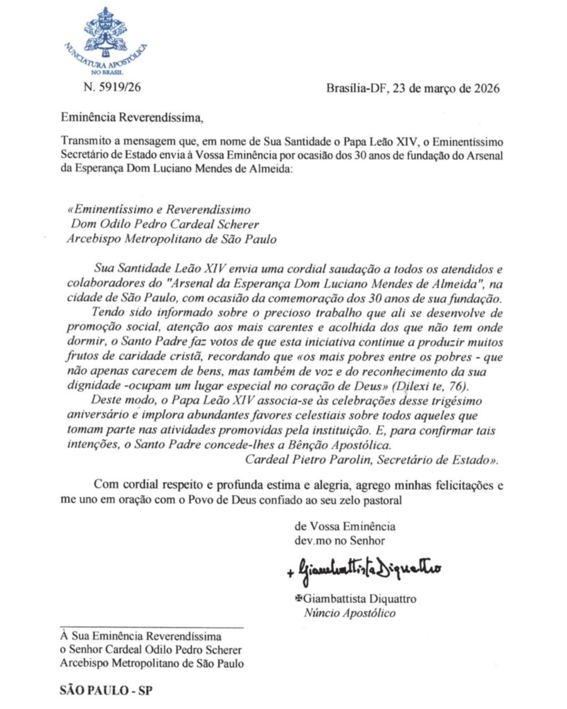 Há três décadas, Arsenal da Esperança fortalece sua missão de acolhida à população em situação de rua - Jornal O São Paulo