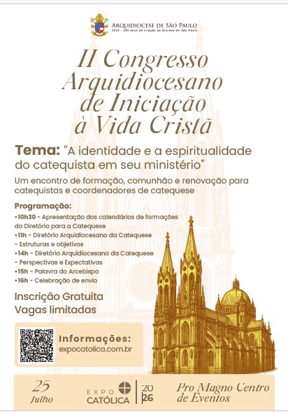 Inscrições abertas para o II Congresso Arquidiocesano de Iniciação à Vida Cristã - Jornal O São Paulo