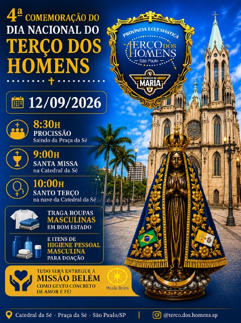 4º Dia Nacional do Terço dos Homens será comemorado em 12 de setembro na Catedral da Sé - Jornal O São Paulo