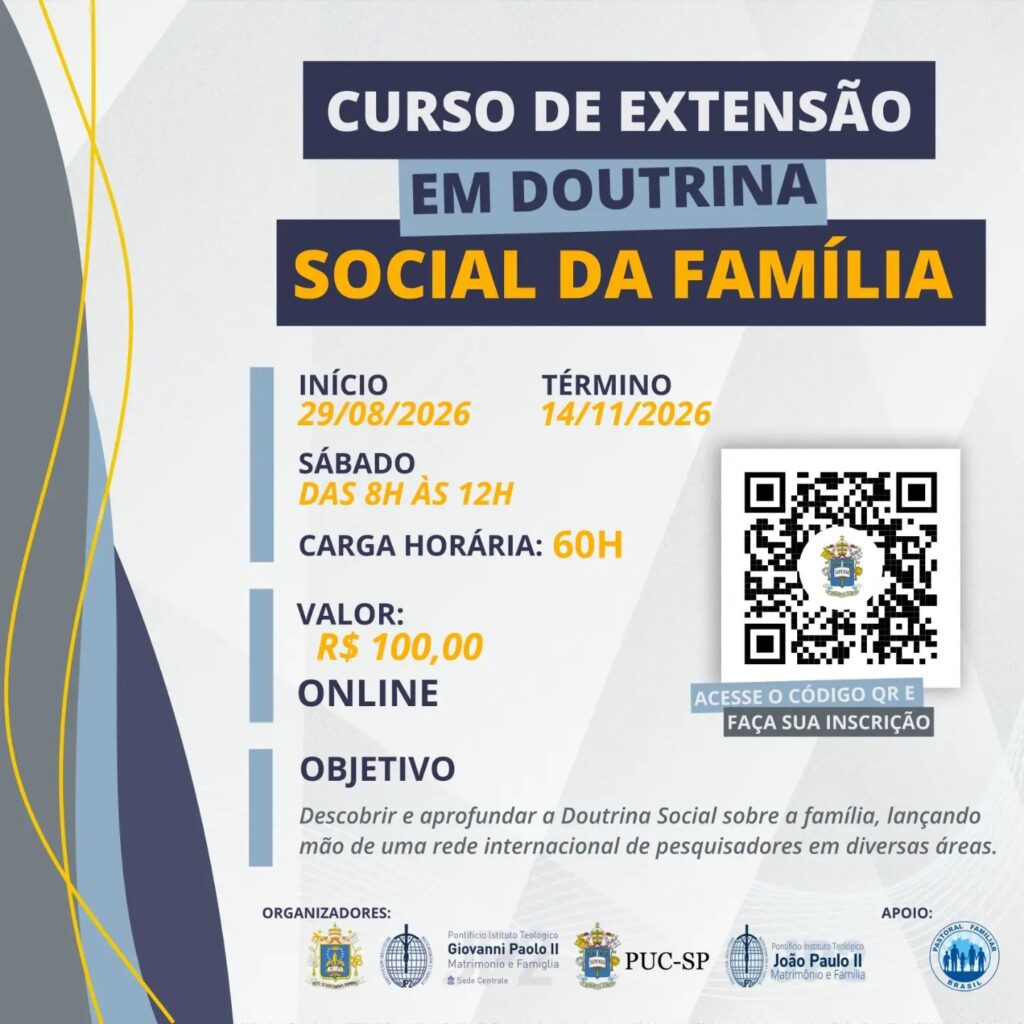 Abertas as inscrições para o curso de extensão on-line em Doutrina Social da Família - Jornal O São Paulo