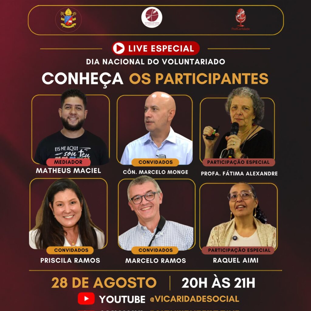 Vicariato Episcopal da Caridade Social comemora o Dia Nacional do Voluntariado com live sobre a ação a serviço da vida - Jornal O São Paulo
