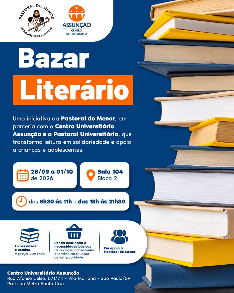Centro Universitário Assunção e Pastoral do Menor promovem Bazar Literário - Jornal O São Paulo